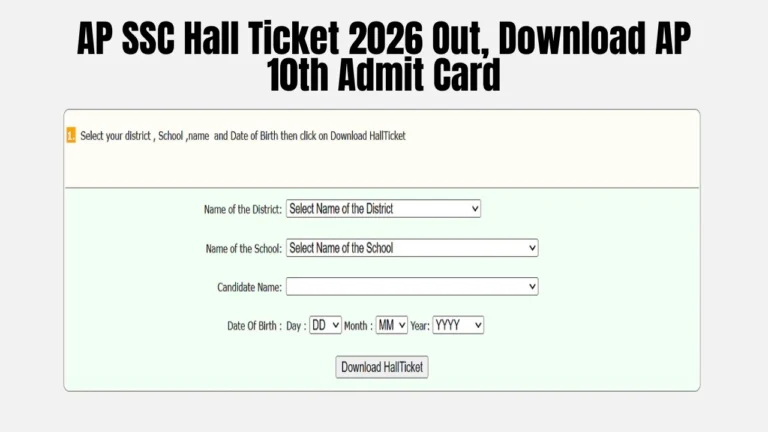 AP SSC Hall Ticket 2026 Download Details