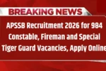 APSSB Recruitment 2026