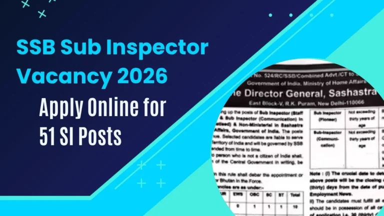 Apply Online for 51 SI Posts