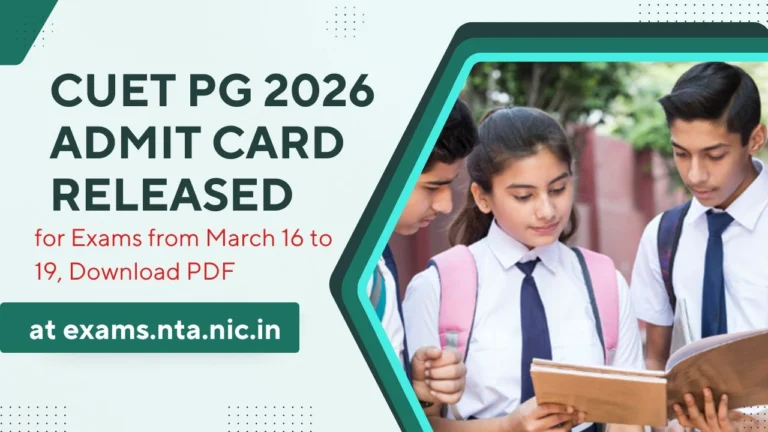 CUET PG 2026 Admit Card Released