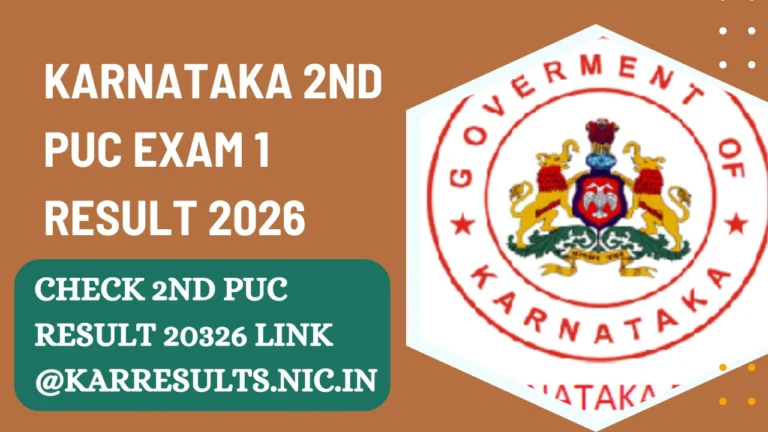Check 2nd PUC Result 20326 Link @karresults.nic.in