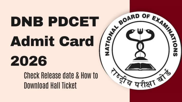 DNB PDCET Admit Card 2026