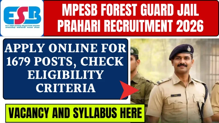 MPESB Forest Guard Jail Prahari Recruitment 2026