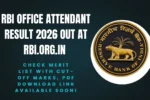 RBI Office Attendant Result 2026 out at rbi.org.in