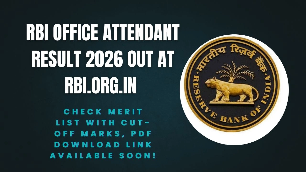RBI Office Attendant Result 2026 out at rbi.org.in