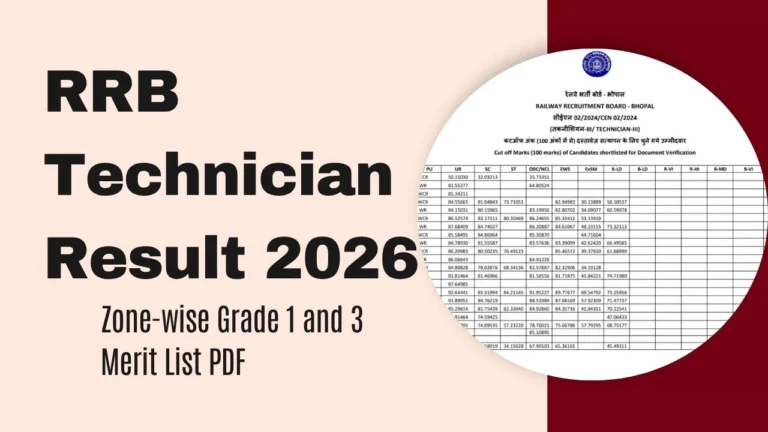 RRB Technician Result 2026