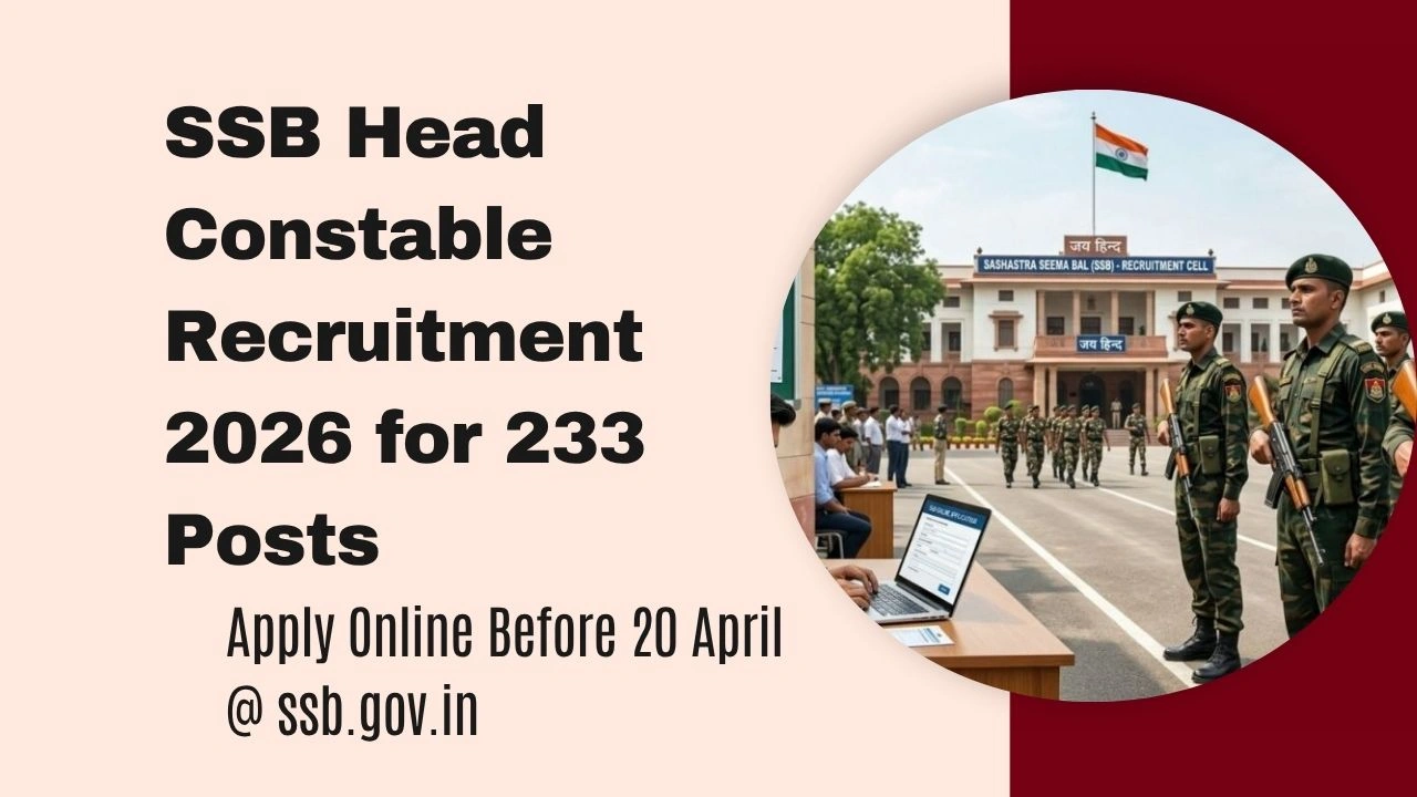 SSB Head Constable Recruitment 2026 for 233 Posts