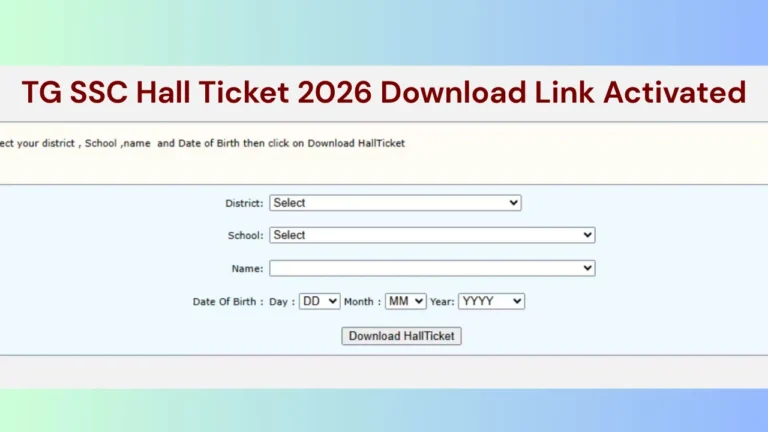 TG SSC Hall Ticket 2026 Download Link Activated