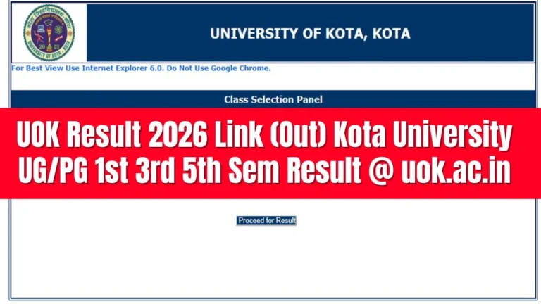 UOK Result 2026 Link (Out) Kota University
