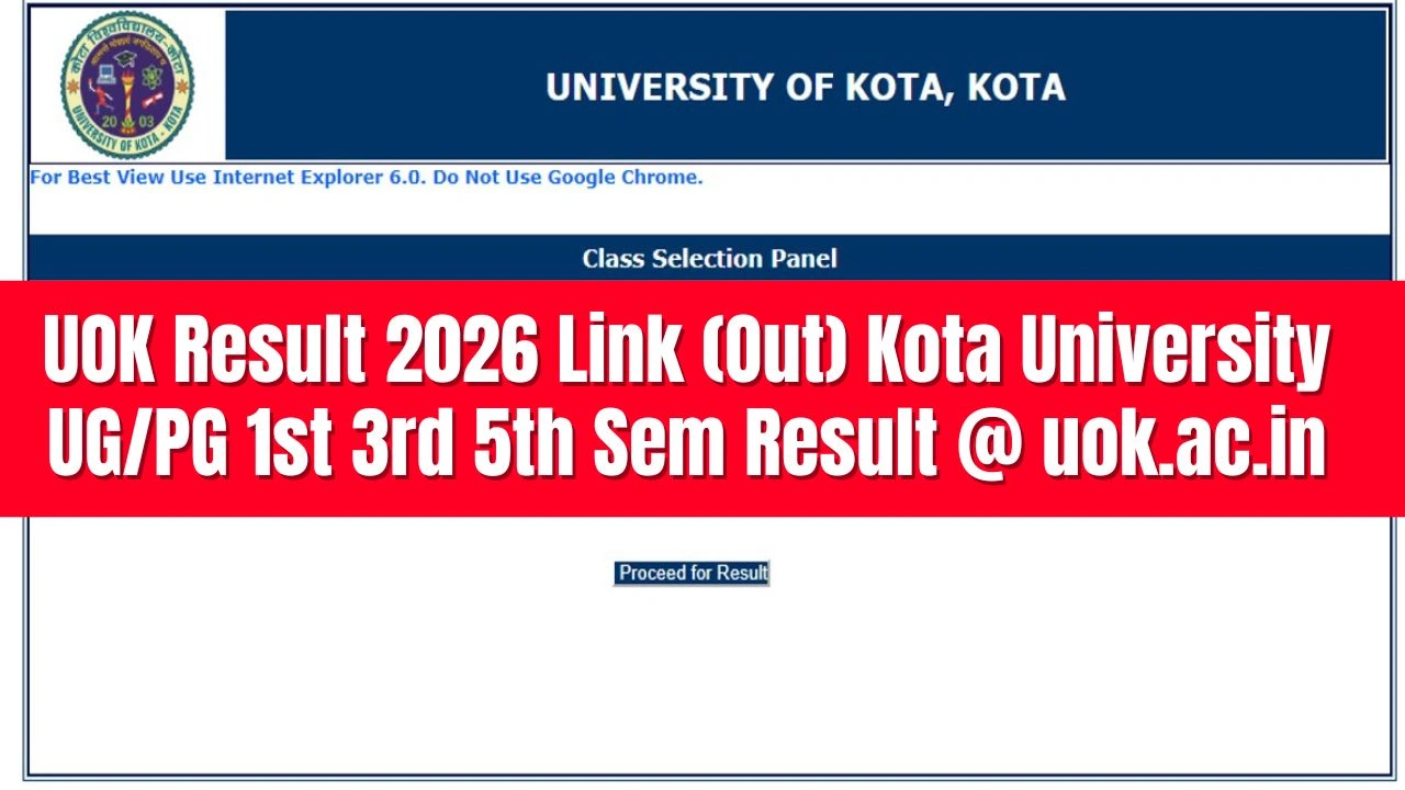 UOK Result 2026 Link (Out) Kota University