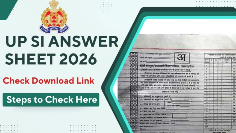 UP SI Answer Sheet 2026
