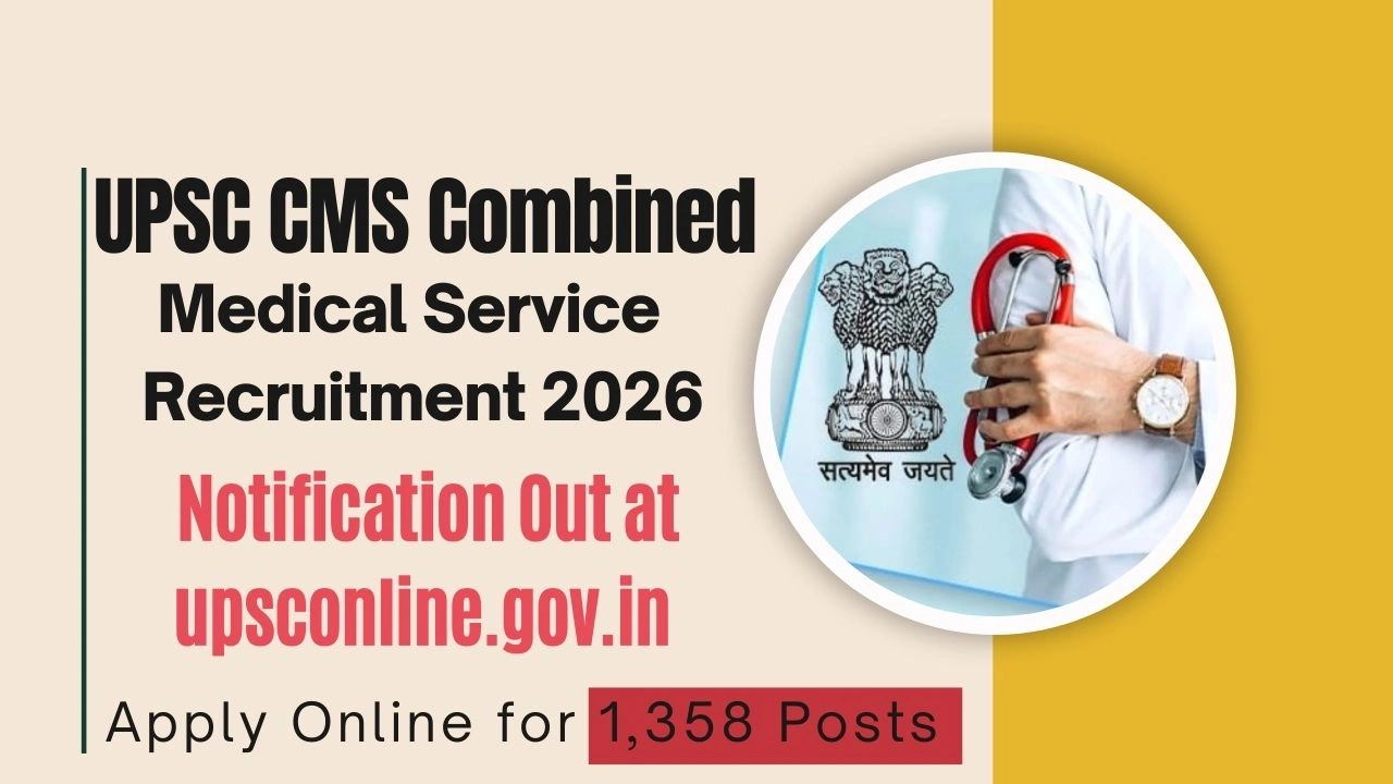 UPSC CMS Combined Medical Service Recruitment 2026